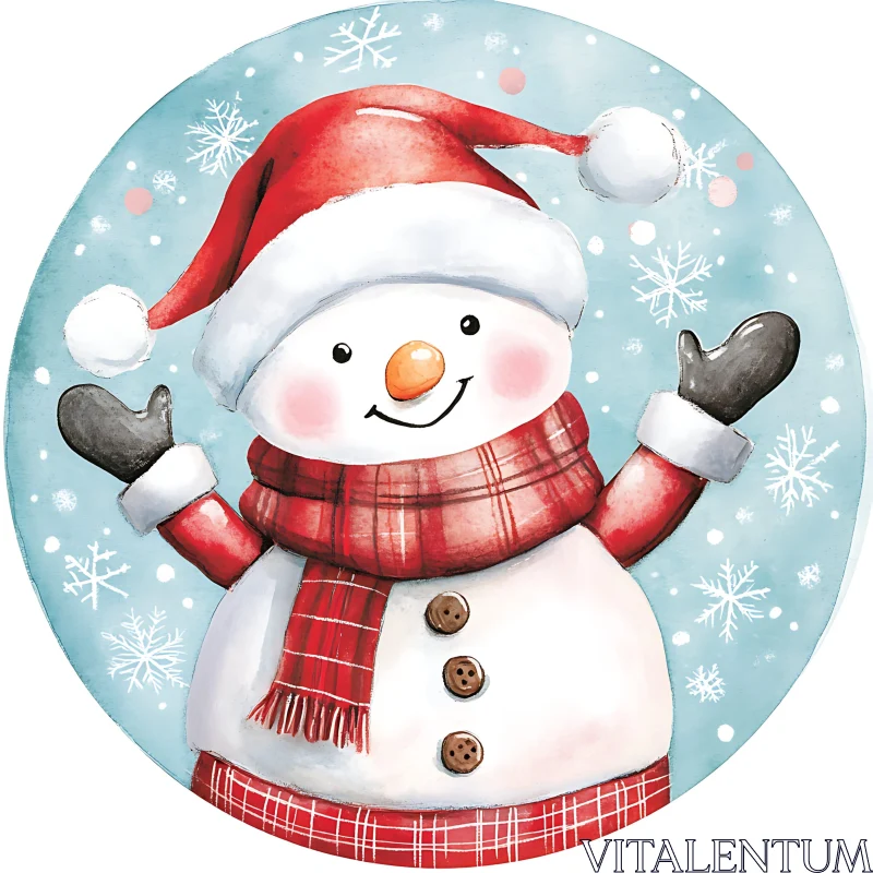Festive Snowman Illustration for Christmas