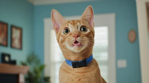 Cute Indoor Cat with Big Eyes