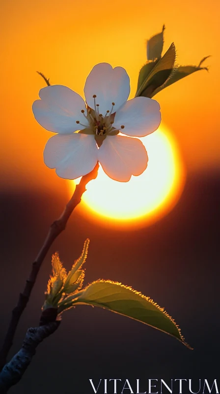 Beautiful Blossom Against a Sunset Glow
