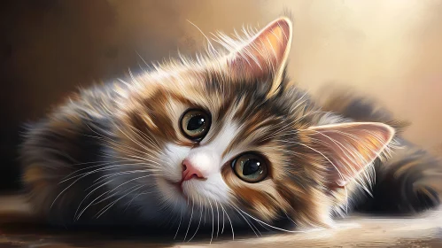 Cute Fluffy Kitten Illustration