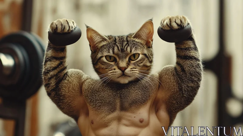 Gym Cat with Tons of Muscles