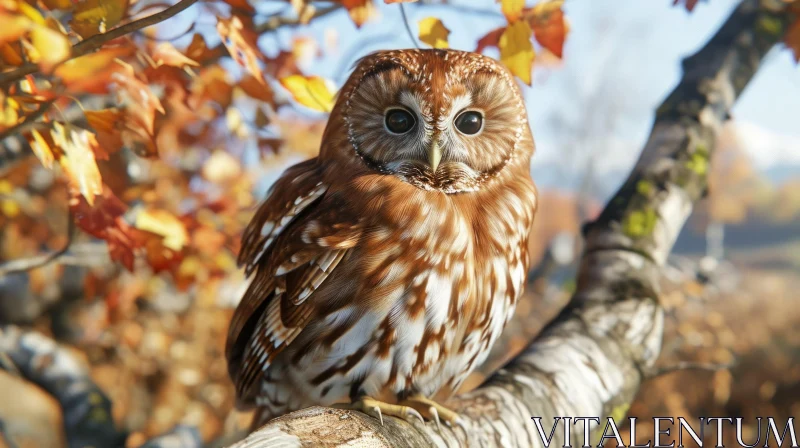 Close-Up of Owl Perched on Branch - Captivating Nature Photography AI Image