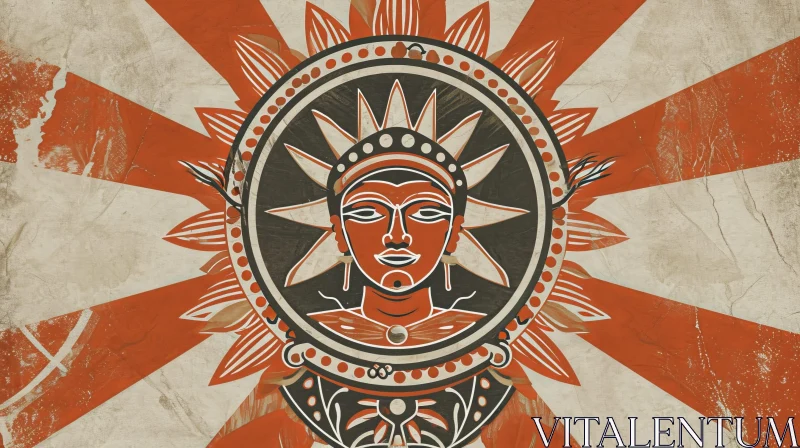 Powerful Native American Chief Illustration | Vector Art AI Image