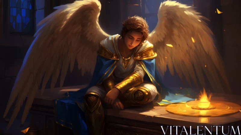 Sad Angel Painting | Fantasy Artwork AI Image