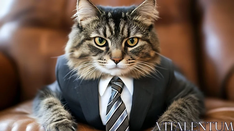 Dapper Cat Dressed for Business AI Image