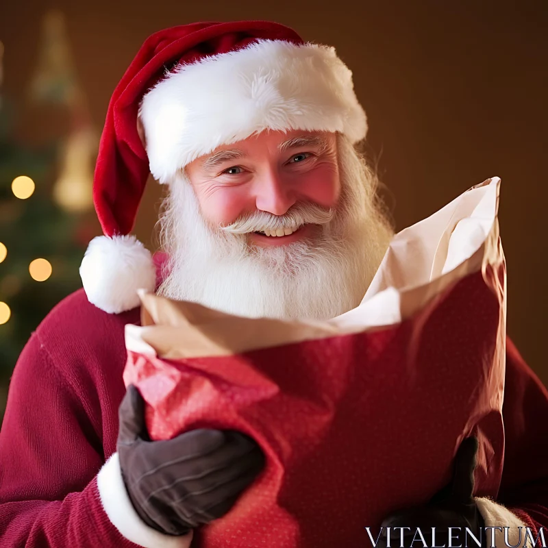 Santa Claus with Christmas Presents AI Image