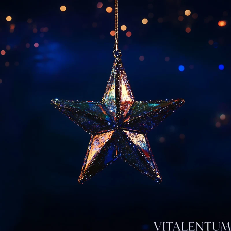 Sparkling Holiday Star Decoration AI Image