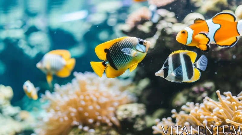 Captivating Underwater Photo of Vibrant Fish and Colorful Coral Reef AI Image