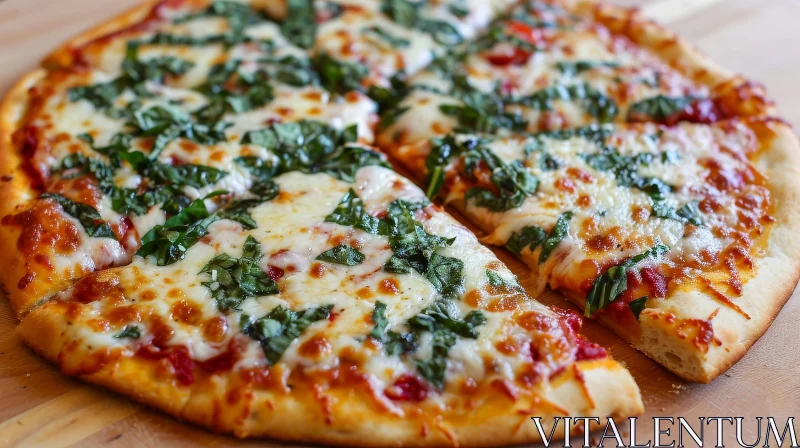 Delicious Pizza with Crispy Crust and Melted Cheese AI Image