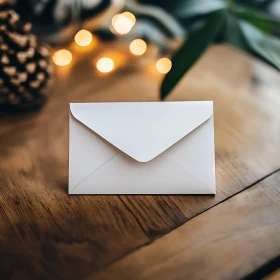 Envelope with Bokeh Lights and Rustic Elements