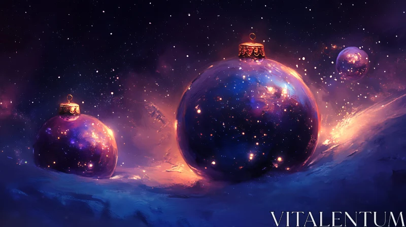 AI ART Fantasy Space-Themed Christmas Ornaments