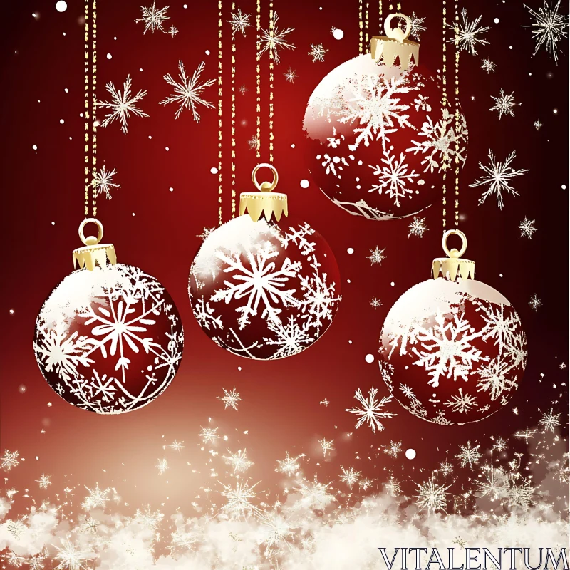 Festive Snowflake Christmas Ornaments AI Image