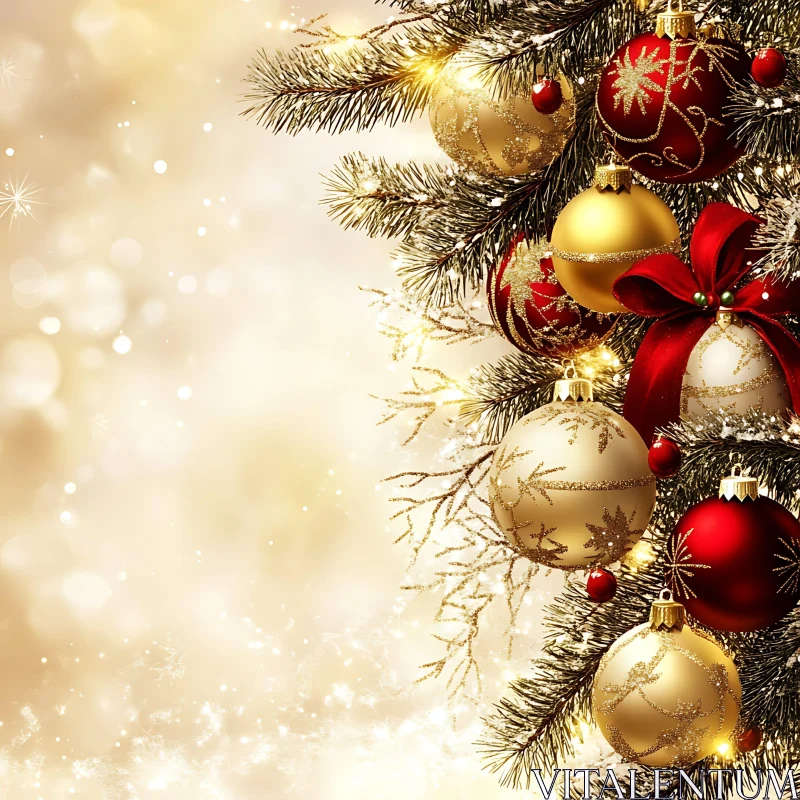 Festive Christmas Tree Decorations AI Image