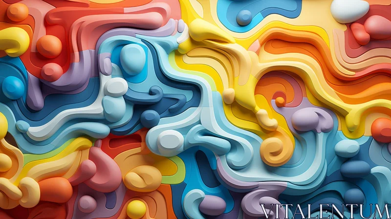 Vibrant Abstract Art with Intricate Patterns AI Image