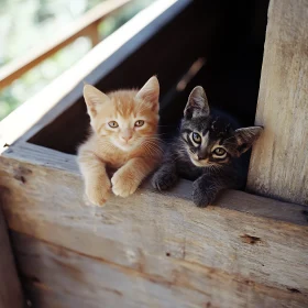 Ginger and Black-Striped Kittens