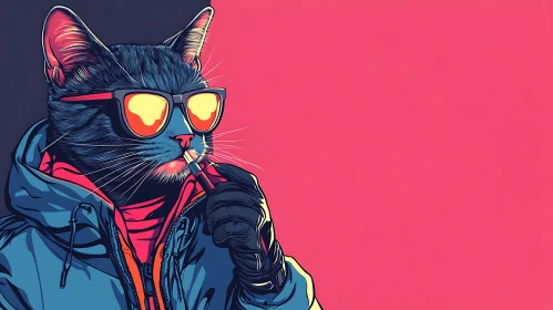 Urban Cool Cat Wearing Shades Art