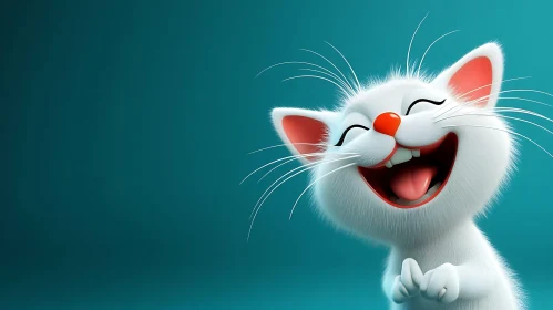 Laughing Animated Kitten with Vibrant Expressions