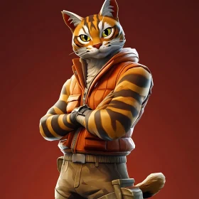 Confident Tiger in Stylish Clothing