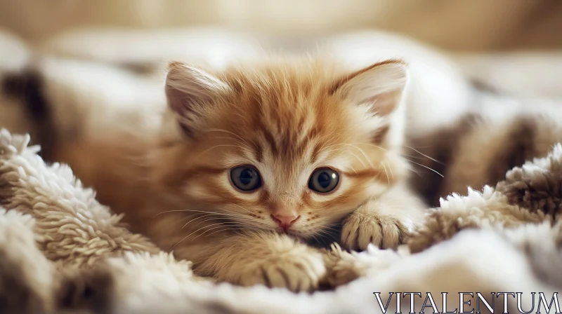 Charming Kitten Resting AI Image