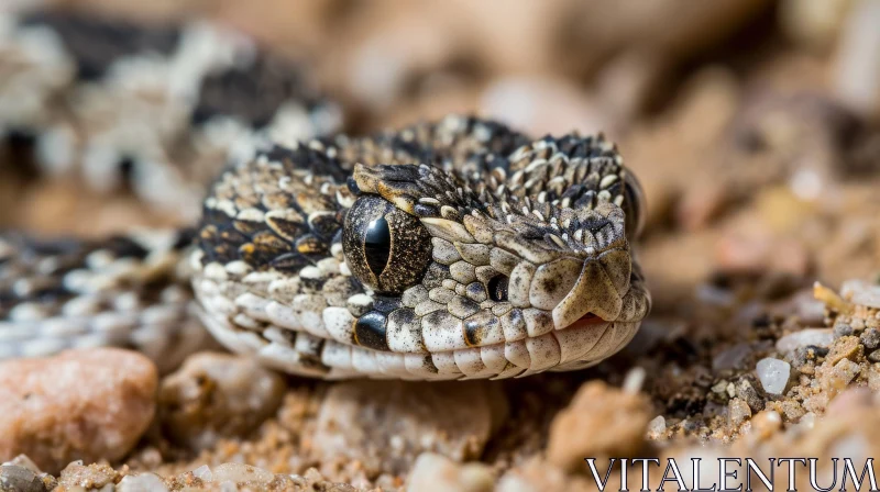 Close-up of a Horned Viper: Venomous Snake in the Desert AI Image