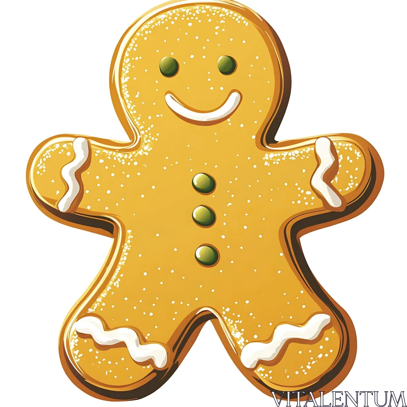 AI ART Festive Gingerbread Man Cookie