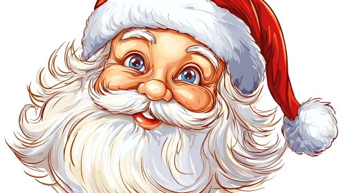 Jolly Santa Claus with Blue Eyes and Rosy Cheeks