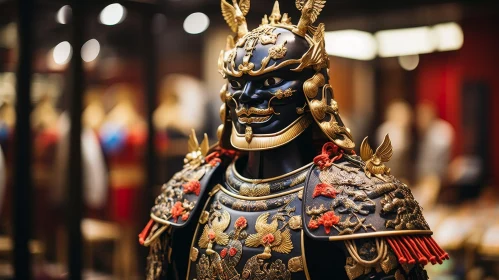 Intricate Japanese Samurai Armor Close-Up
