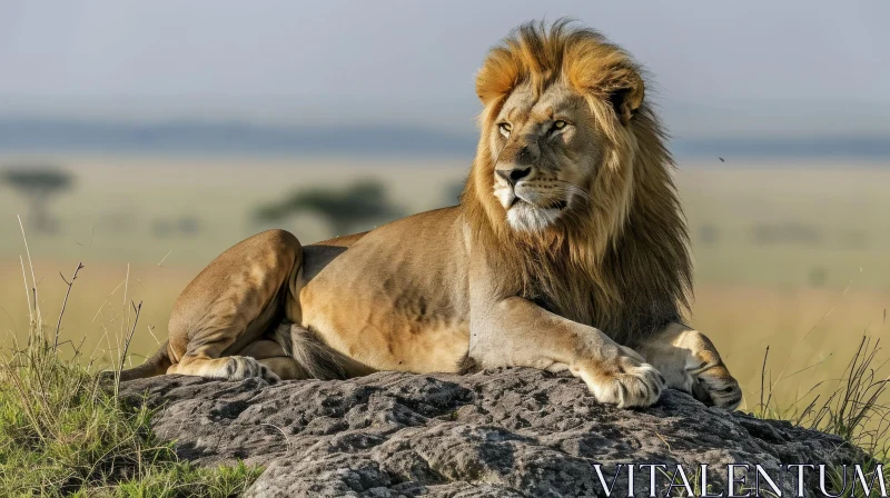 Majestic Male Lion in the Wild - Captivating Wildlife Photography AI Image