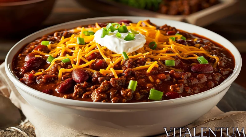 Delicious Bowl of Chili with Ground Beef and Beans AI Image