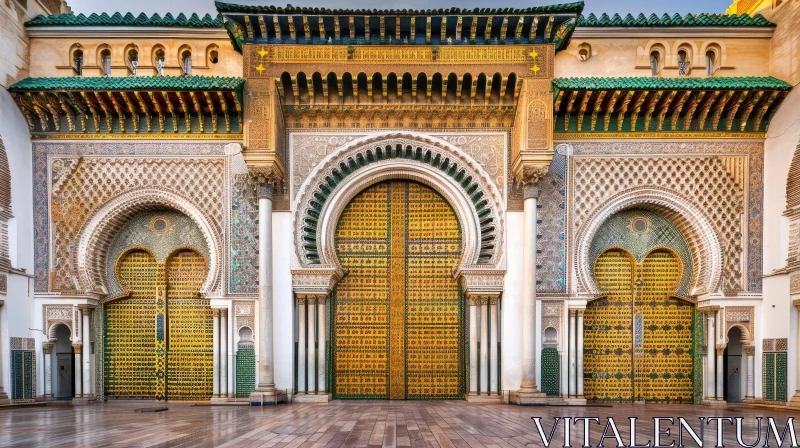 AI ART Royal Palace Entrance in Fez, Morocco - Architectural Beauty
