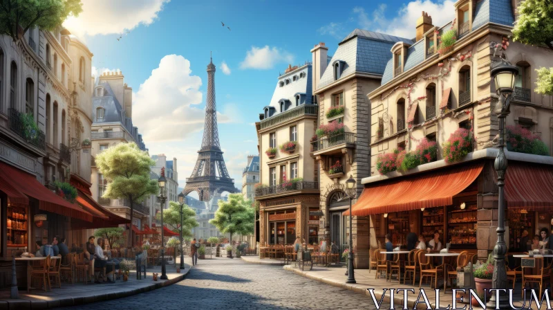 Whimsical Parisian Street Scenes - A Digital Recreation AI Image