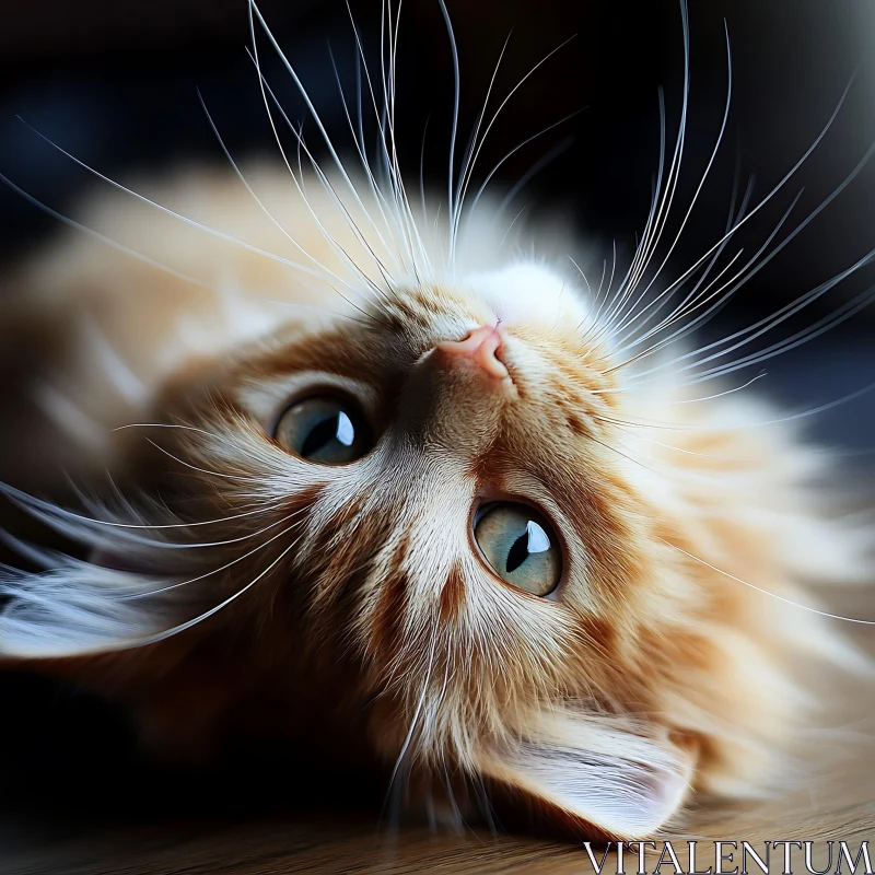 Delightful Ginger Cat Portrait AI Image