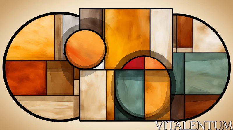AI ART Colorful Geometric Abstract Painting for Modern Decor