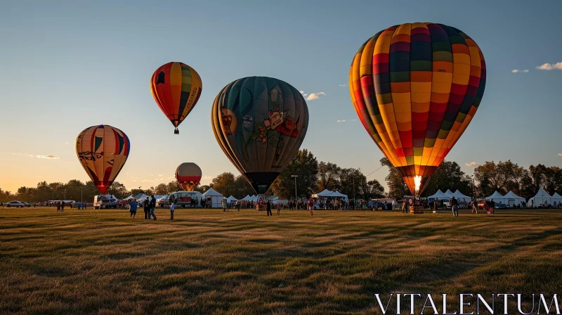Hot Air Balloon Festival at Sunset AI Image