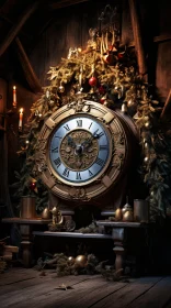 Mythology-Inspired Gothic Steampunk Christmas Clock | 32k UHD Image