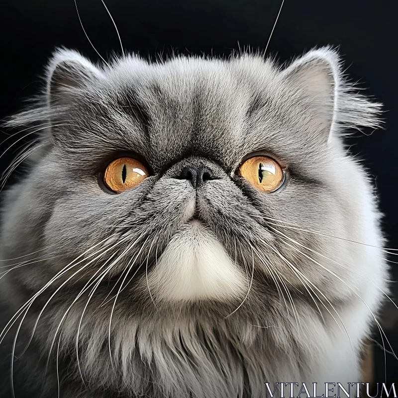 AI ART Persian Cat Close-Up with Yellow Eyes