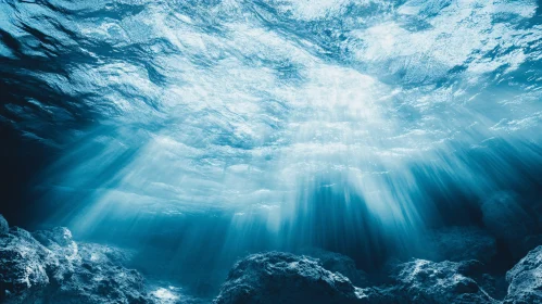 Sunlight Beaming Through Underwater Scene