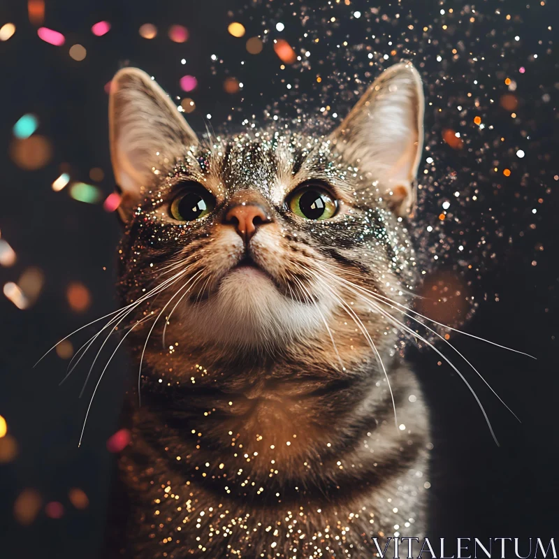 Sparkling Tabby Cat AI Image