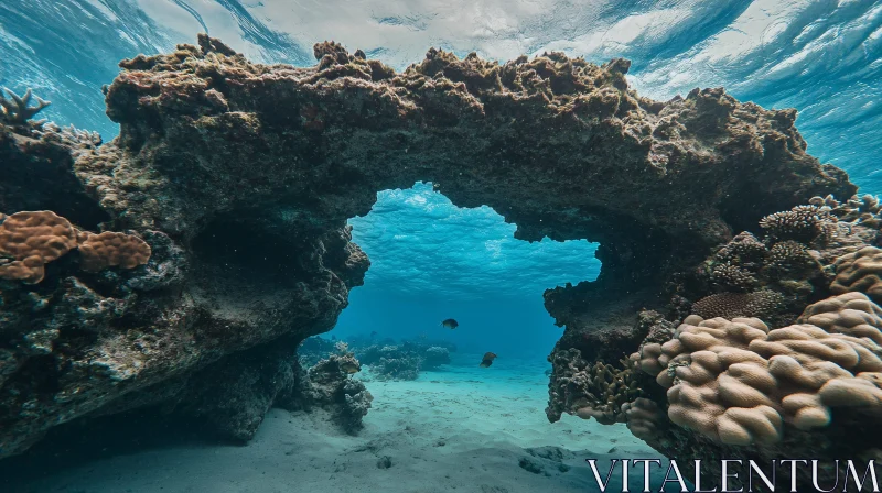 Marine Habitat: Coral Arch and Ocean Life AI Image