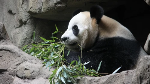 Captivating Panda Eating Bamboo - Nature's Serenity