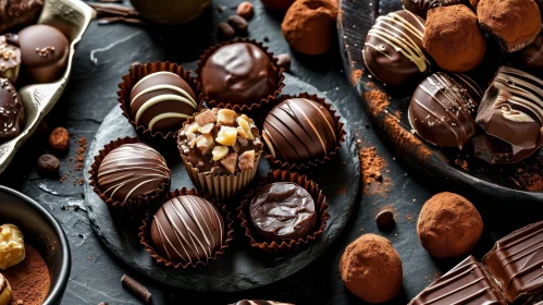 Delicious Variety of Chocolates - Close-up Food Photography