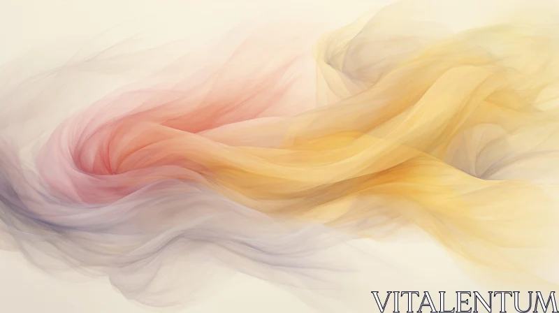 Pastel Abstract Painting with Swirling Shapes AI Image