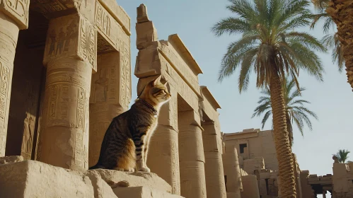 Cat Among Egyptian Ruins