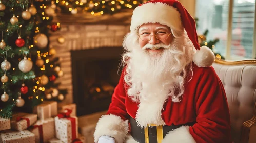 Santa Claus in Festive Holiday Setting