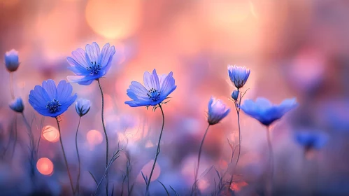 Ethereal Blue Blossoms in Soft Focus