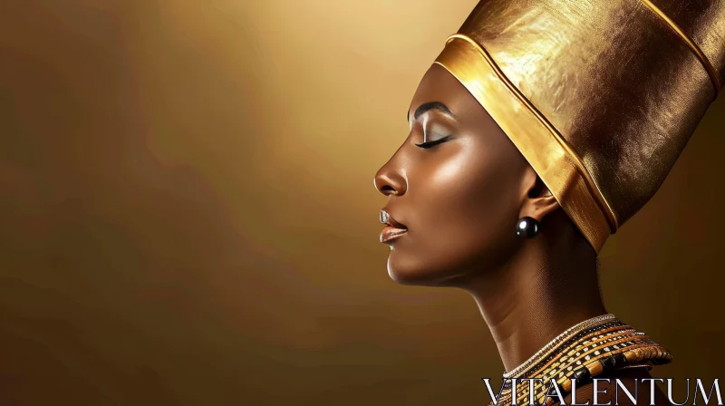 Golden African Woman Portrait AI Image