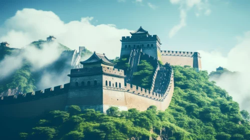The Great Wall of China: A Captivating Fusion of Futuristic Digital Art and Ancient Architecture