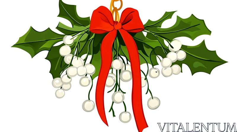 Festive Mistletoe Decoration for Holidays AI Image