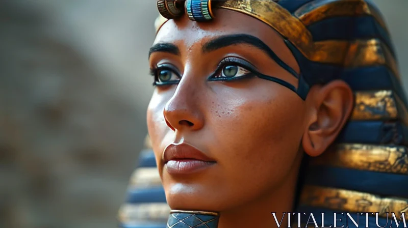 Ancient Egyptian Woman in Traditional Attire AI Image