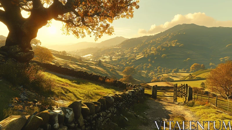 Captivating Valley Landscape in Yorkshire Dales, England AI Image